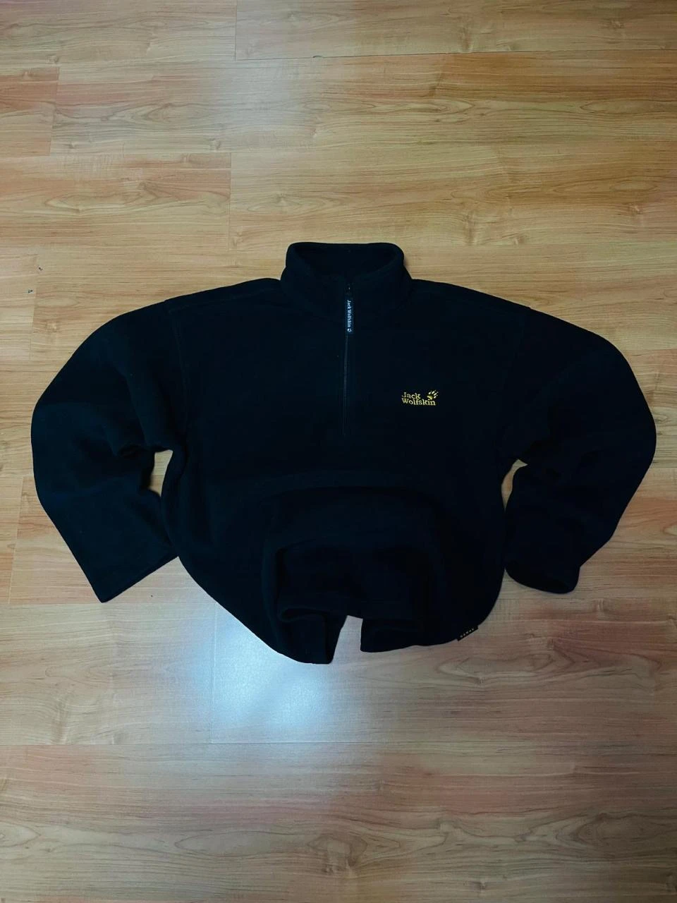 Polaire Jack Wolfskin Vintage Noire Logo Brodé Taille L Outdoor